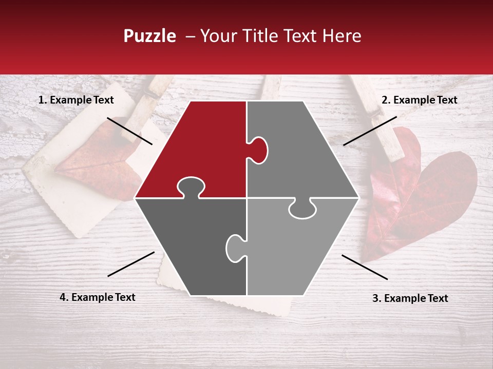 A Wooden Table Topped With Hearts And Clipboards PowerPoint Template