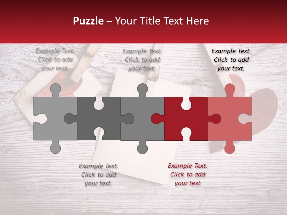 A Wooden Table Topped With Hearts And Clipboards PowerPoint Template