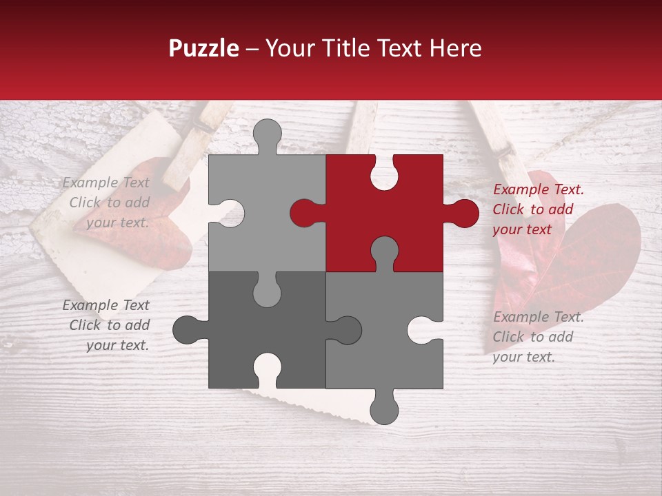 A Wooden Table Topped With Hearts And Clipboards PowerPoint Template