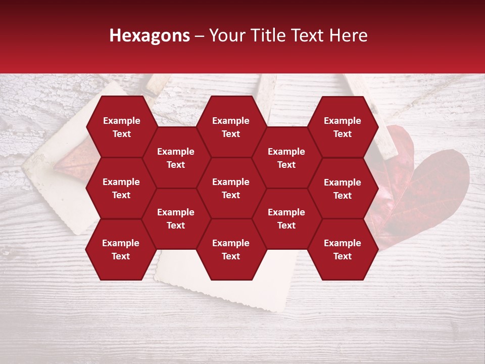 A Wooden Table Topped With Hearts And Clipboards PowerPoint Template