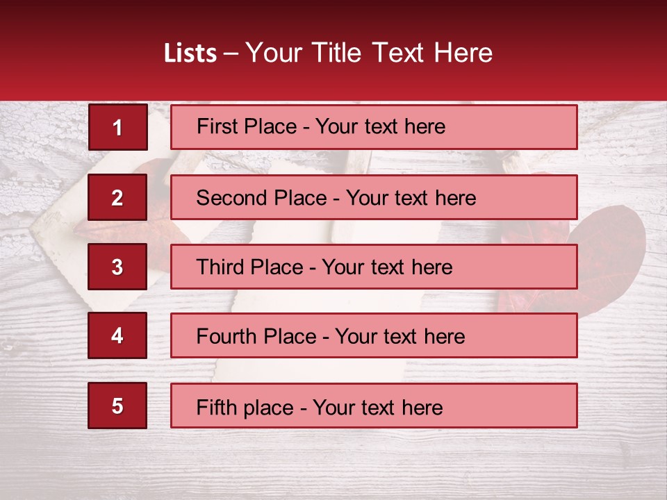 A Wooden Table Topped With Hearts And Clipboards PowerPoint Template