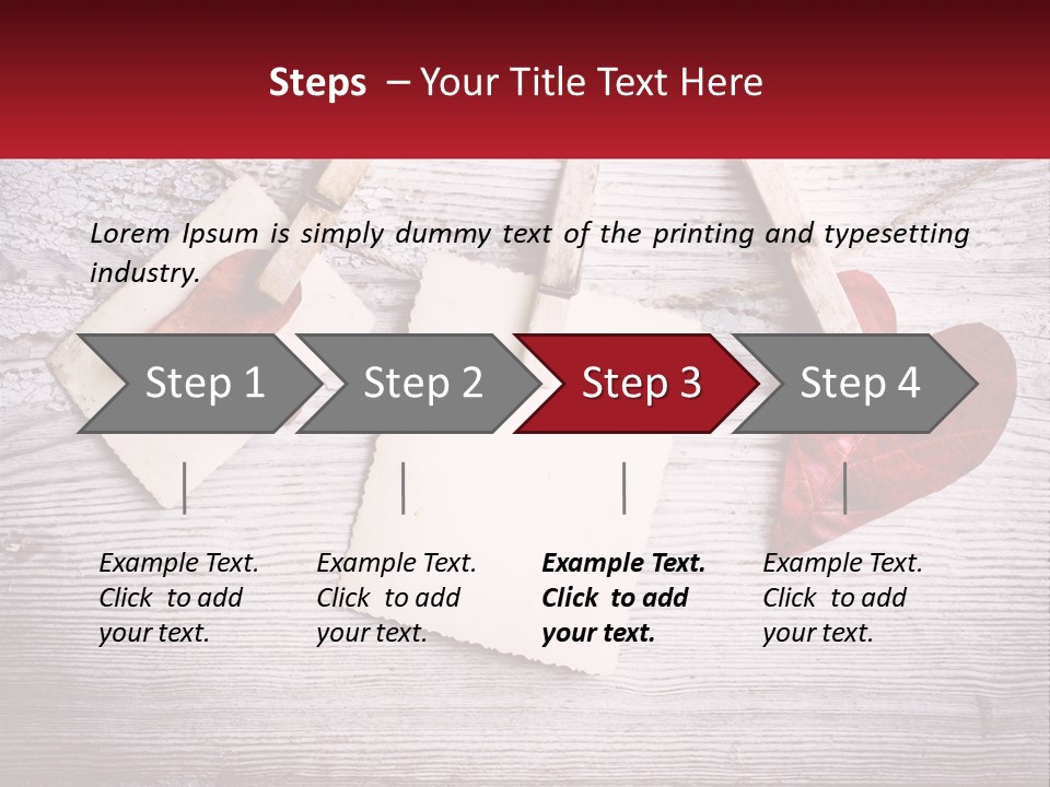 A Wooden Table Topped With Hearts And Clipboards PowerPoint Template