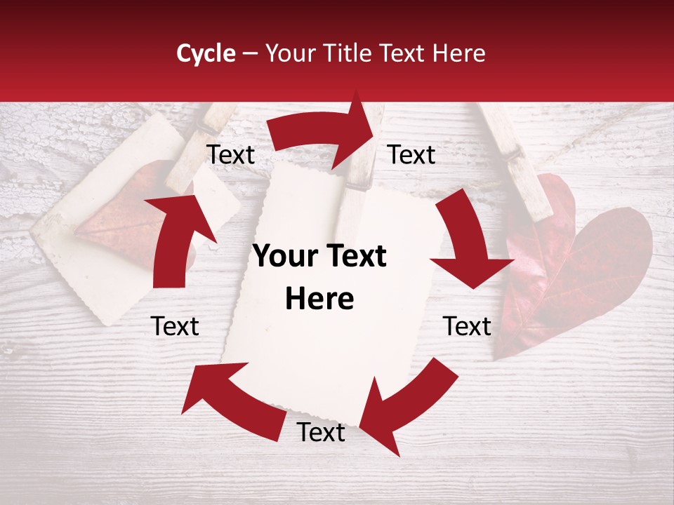 A Wooden Table Topped With Hearts And Clipboards PowerPoint Template