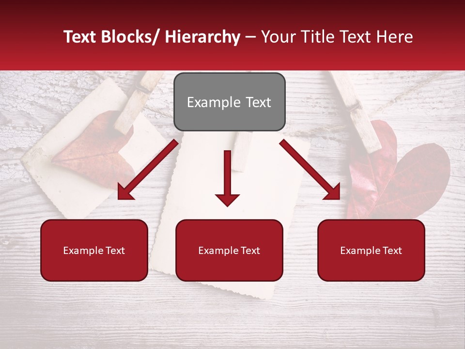 A Wooden Table Topped With Hearts And Clipboards PowerPoint Template