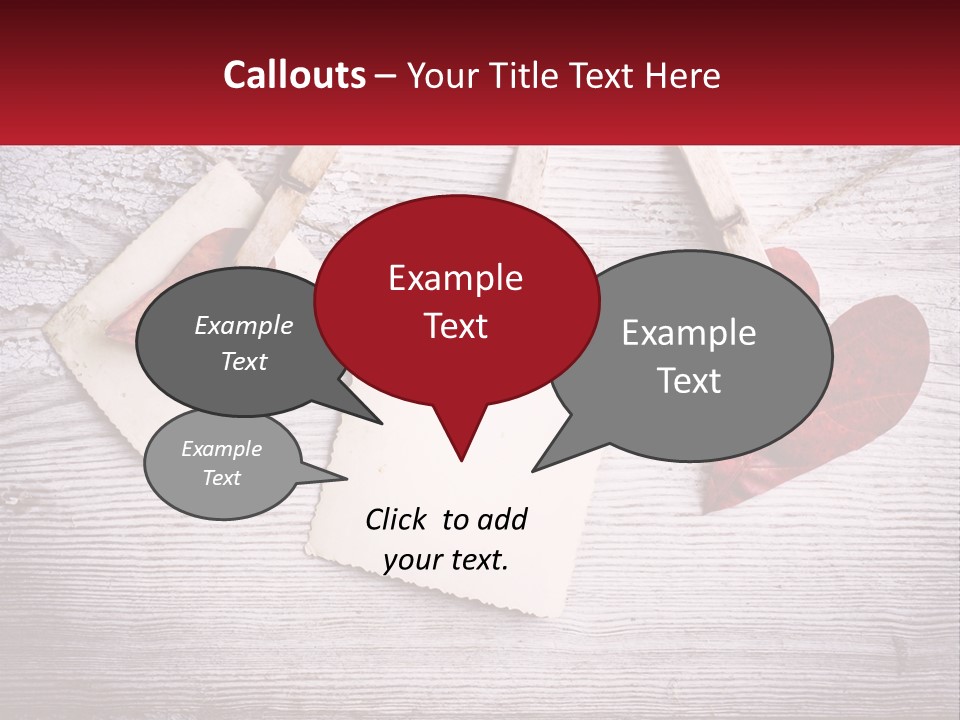 A Wooden Table Topped With Hearts And Clipboards PowerPoint Template