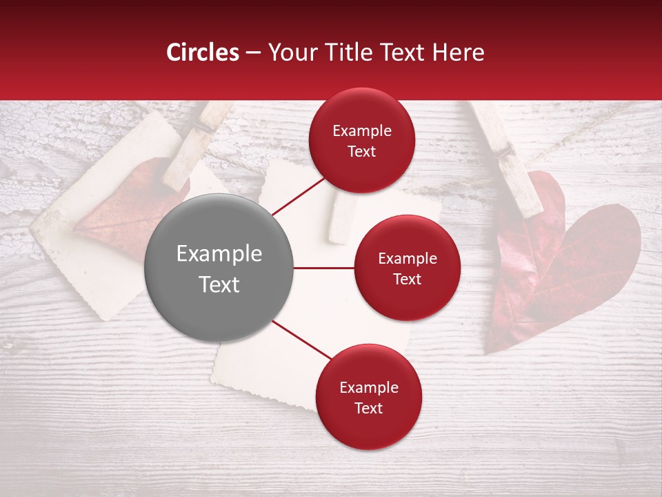A Wooden Table Topped With Hearts And Clipboards PowerPoint Template