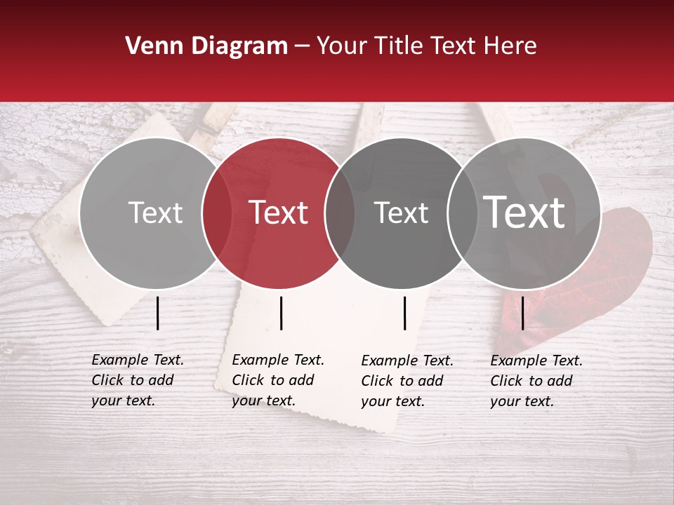 A Wooden Table Topped With Hearts And Clipboards PowerPoint Template