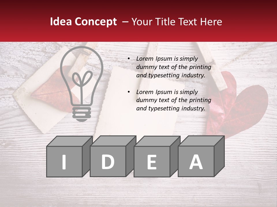 A Wooden Table Topped With Hearts And Clipboards PowerPoint Template