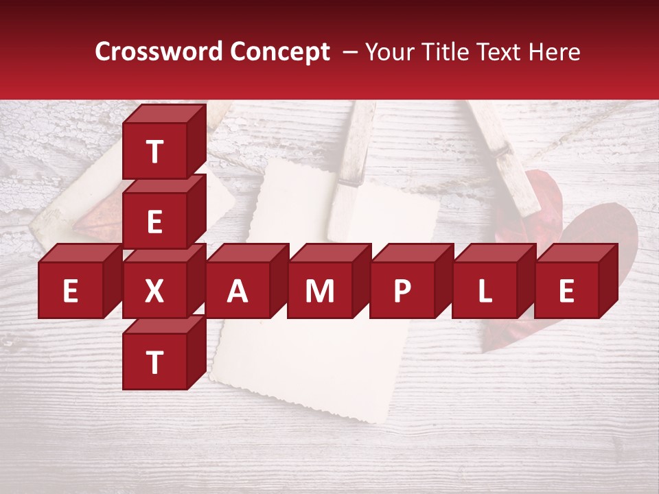 A Wooden Table Topped With Hearts And Clipboards PowerPoint Template