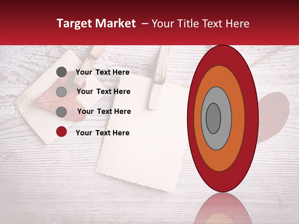 A Wooden Table Topped With Hearts And Clipboards PowerPoint Template