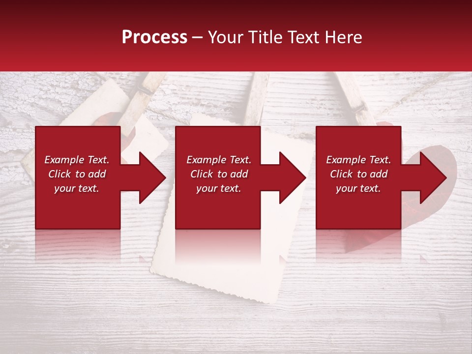 A Wooden Table Topped With Hearts And Clipboards PowerPoint Template