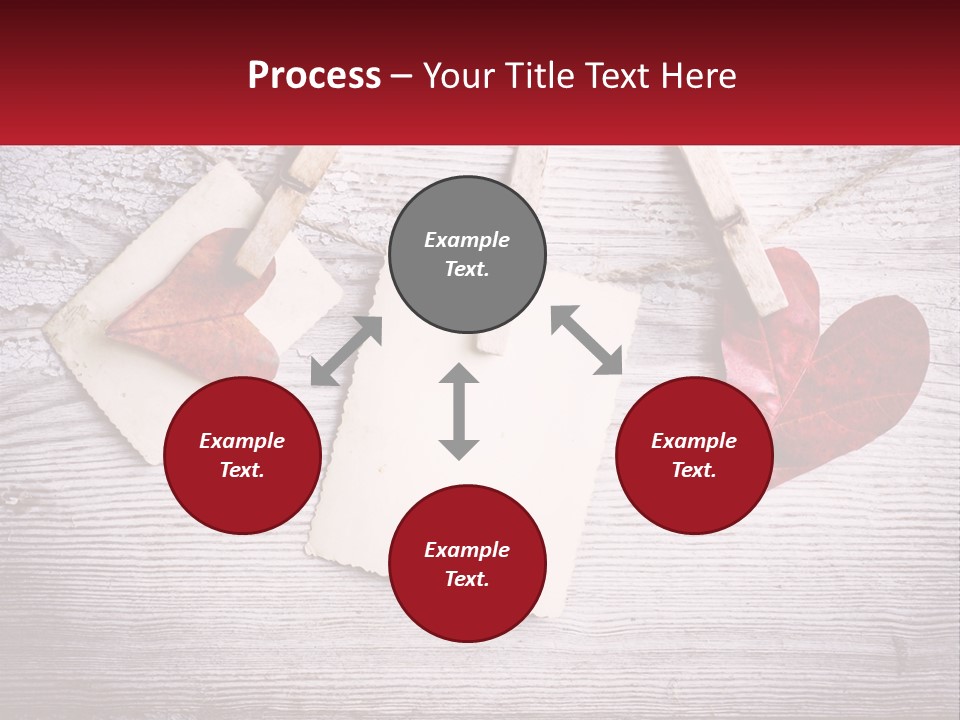 A Wooden Table Topped With Hearts And Clipboards PowerPoint Template