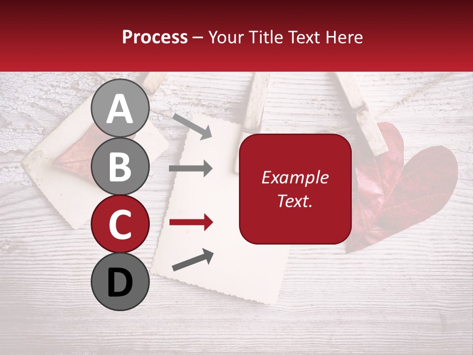 A Wooden Table Topped With Hearts And Clipboards PowerPoint Template