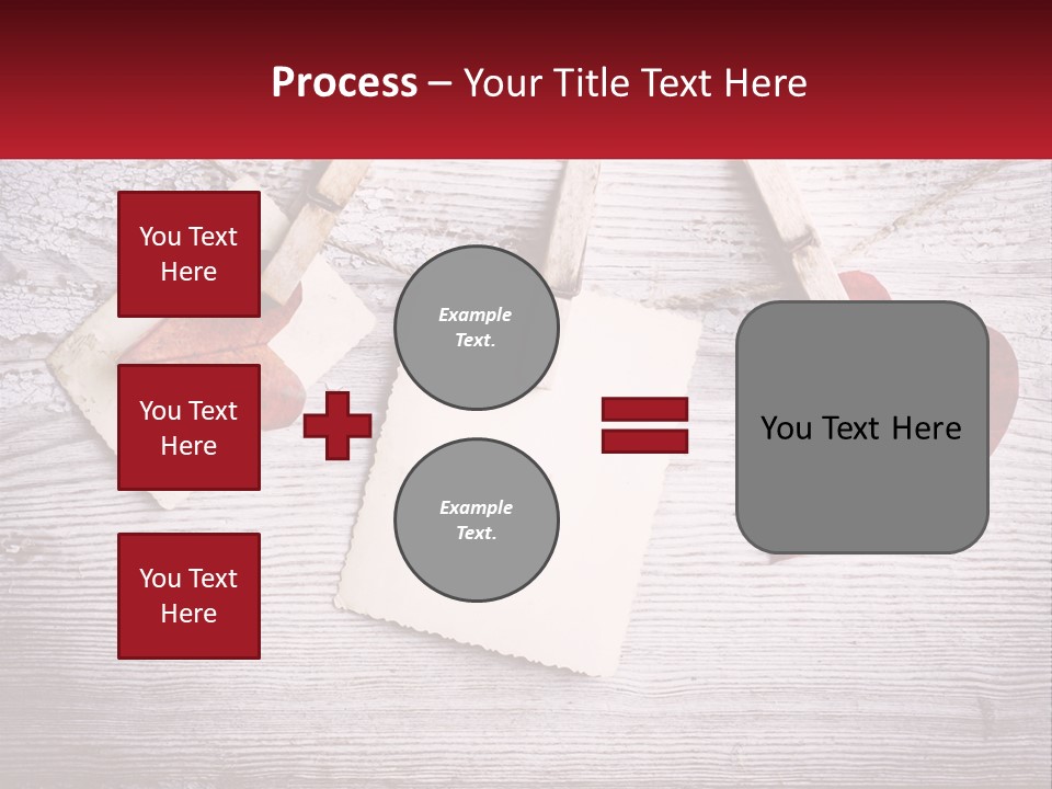 A Wooden Table Topped With Hearts And Clipboards PowerPoint Template