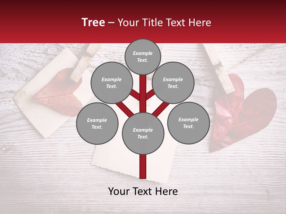 A Wooden Table Topped With Hearts And Clipboards PowerPoint Template