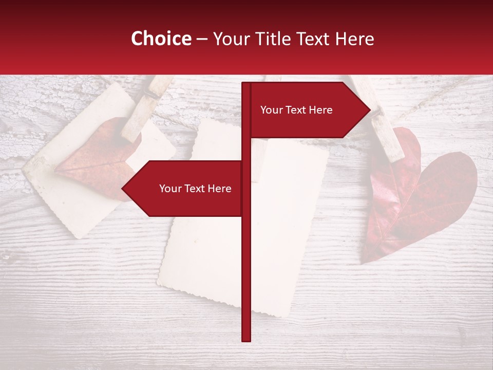 A Wooden Table Topped With Hearts And Clipboards PowerPoint Template