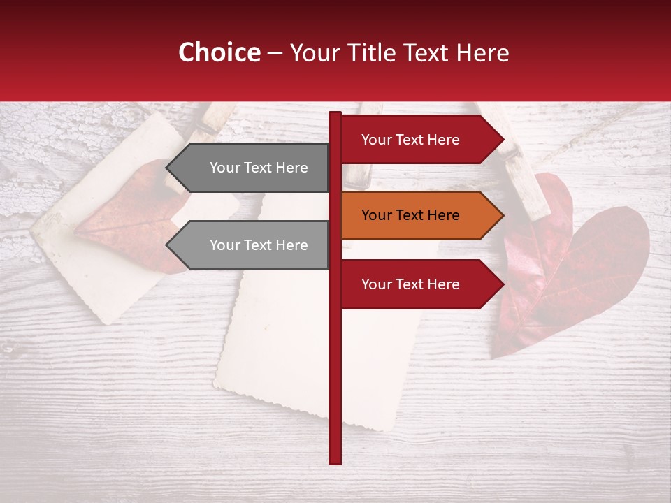 A Wooden Table Topped With Hearts And Clipboards PowerPoint Template