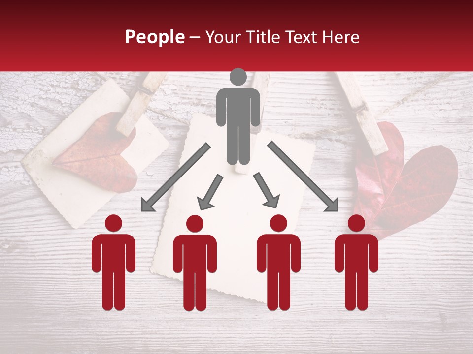 A Wooden Table Topped With Hearts And Clipboards PowerPoint Template