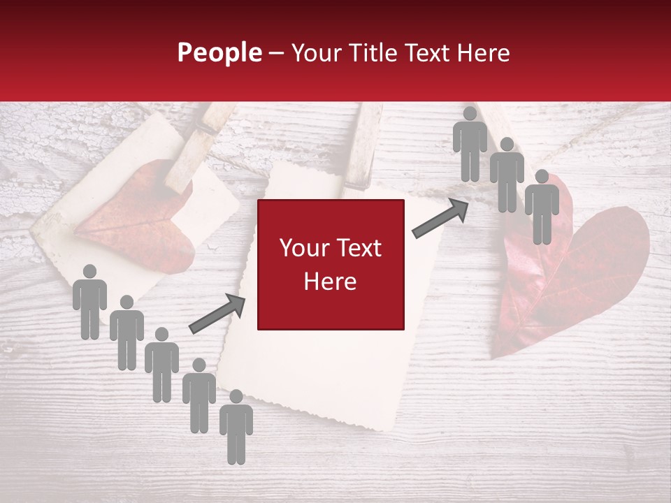 A Wooden Table Topped With Hearts And Clipboards PowerPoint Template