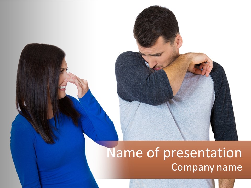 A Man And A Woman Standing Next To Each Other PowerPoint Template