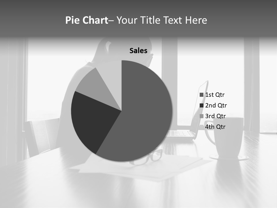 A Woman Sitting At A Desk With Her Head In Her Hands PowerPoint Template