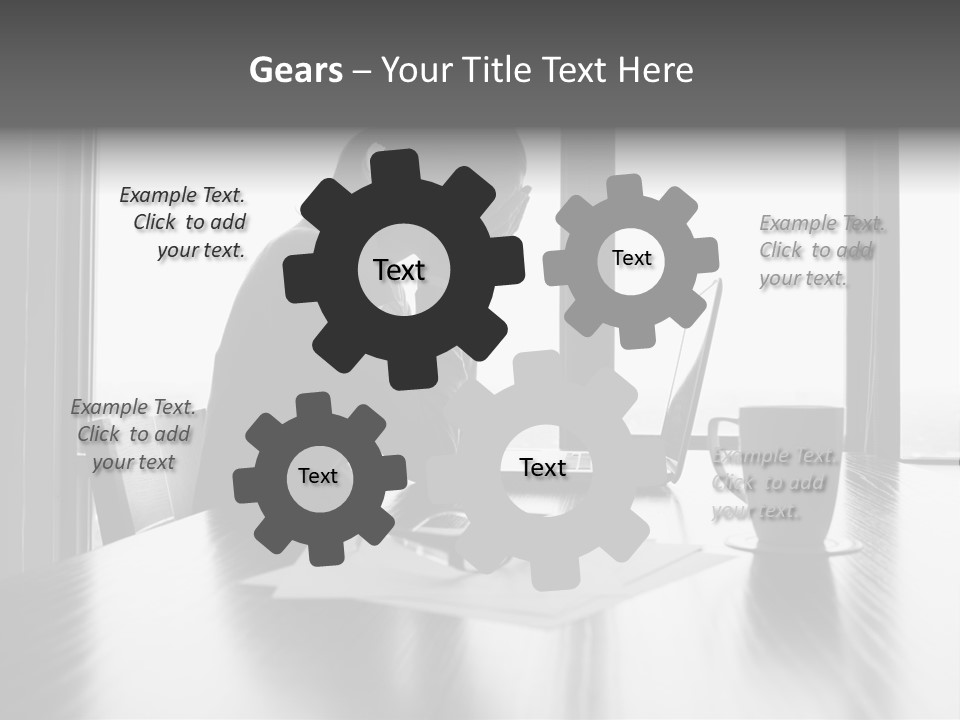 A Woman Sitting At A Desk With Her Head In Her Hands PowerPoint Template