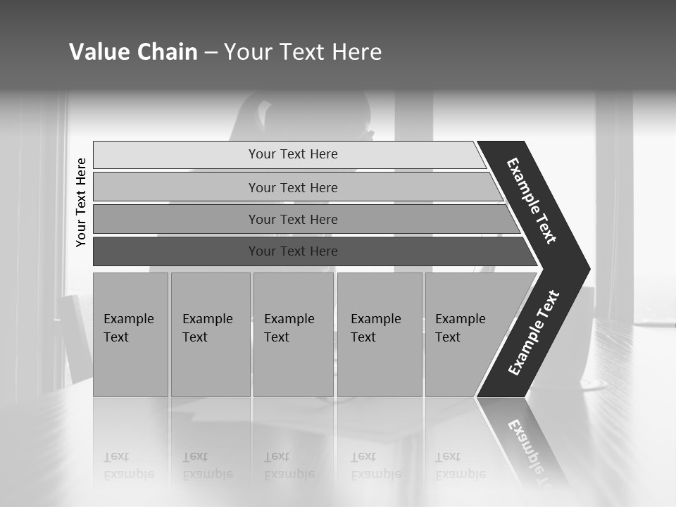 A Woman Sitting At A Desk With Her Head In Her Hands PowerPoint Template