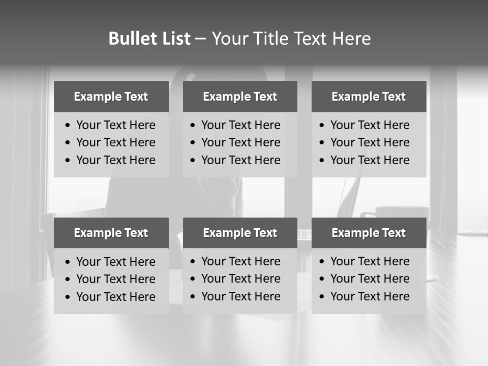A Woman Sitting At A Desk With Her Head In Her Hands PowerPoint Template