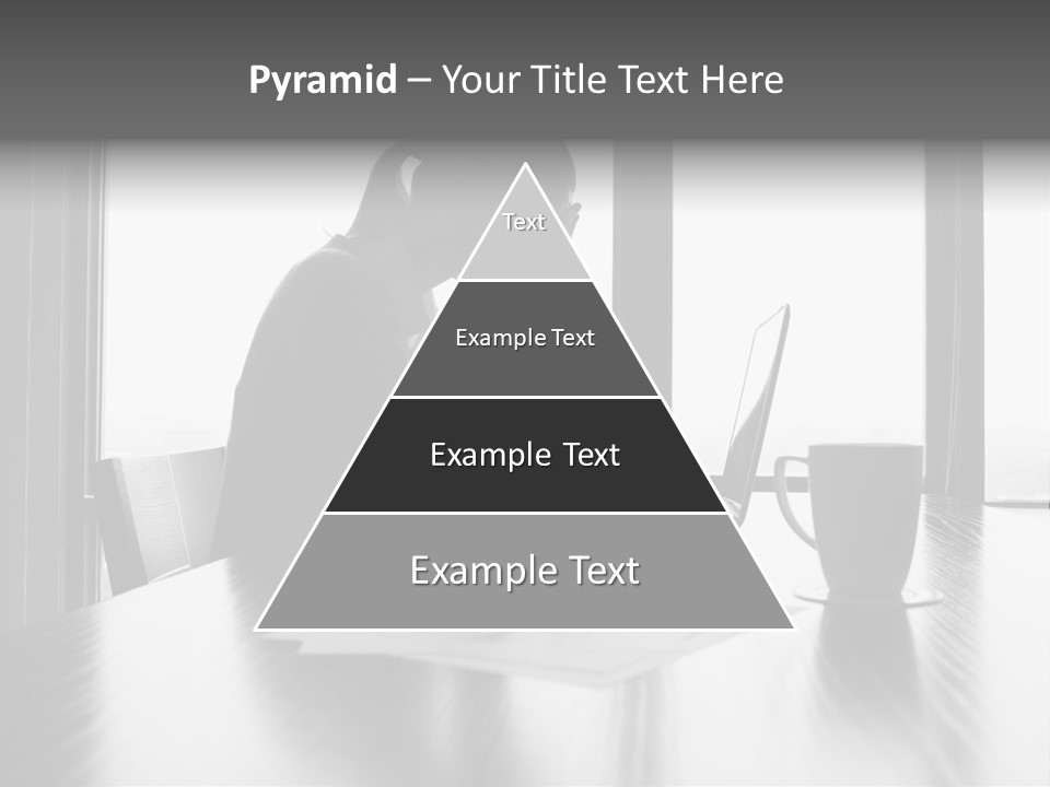 A Woman Sitting At A Desk With Her Head In Her Hands PowerPoint Template