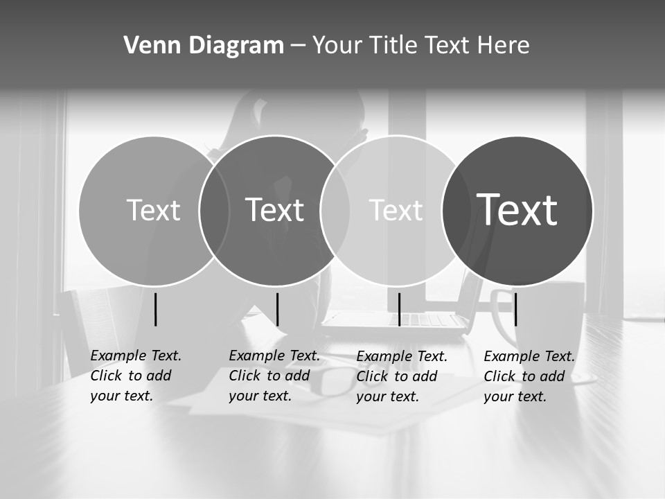 A Woman Sitting At A Desk With Her Head In Her Hands PowerPoint Template