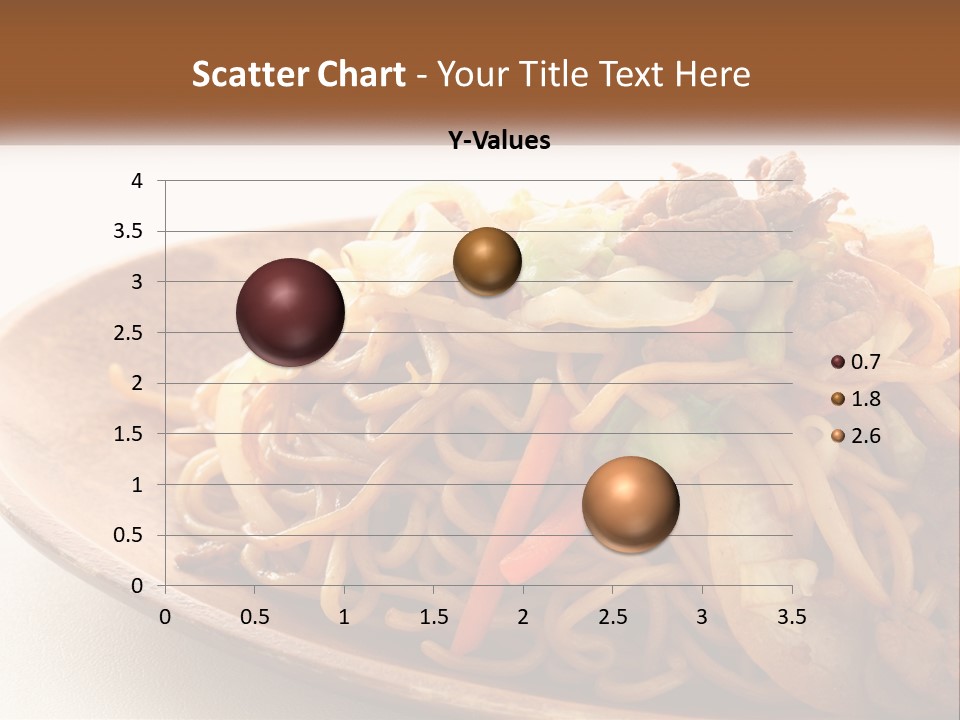 A Plate Of Noodles With Meat And Vegetables On It PowerPoint Template