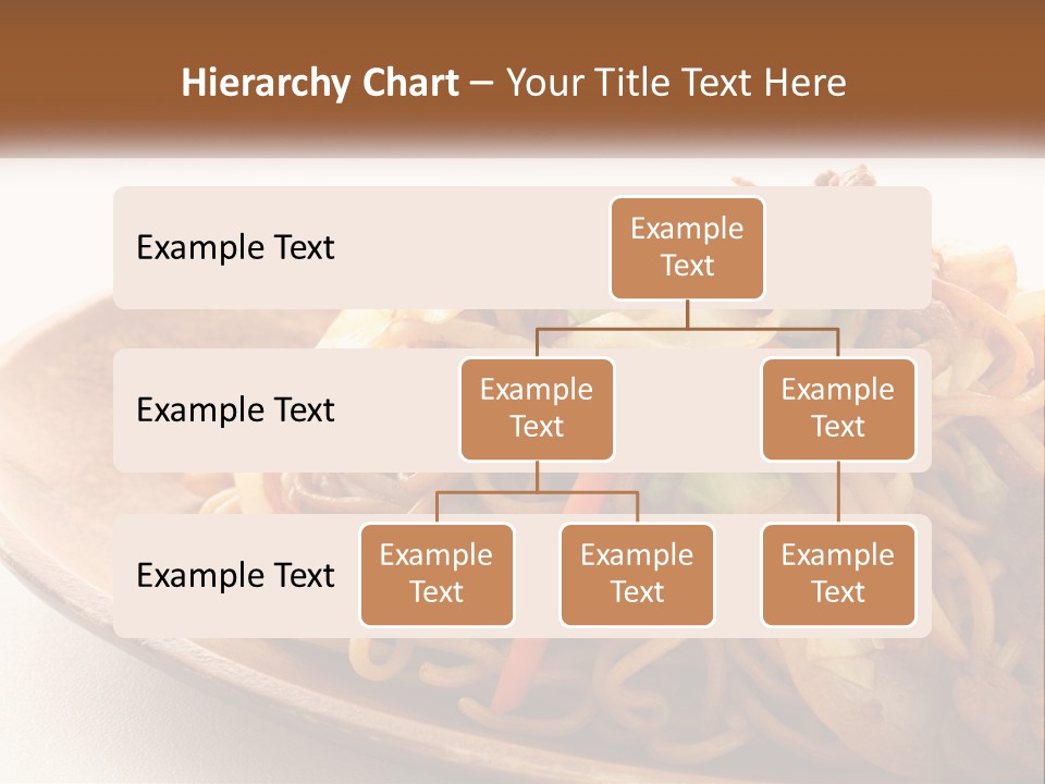 A Plate Of Noodles With Meat And Vegetables On It PowerPoint Template