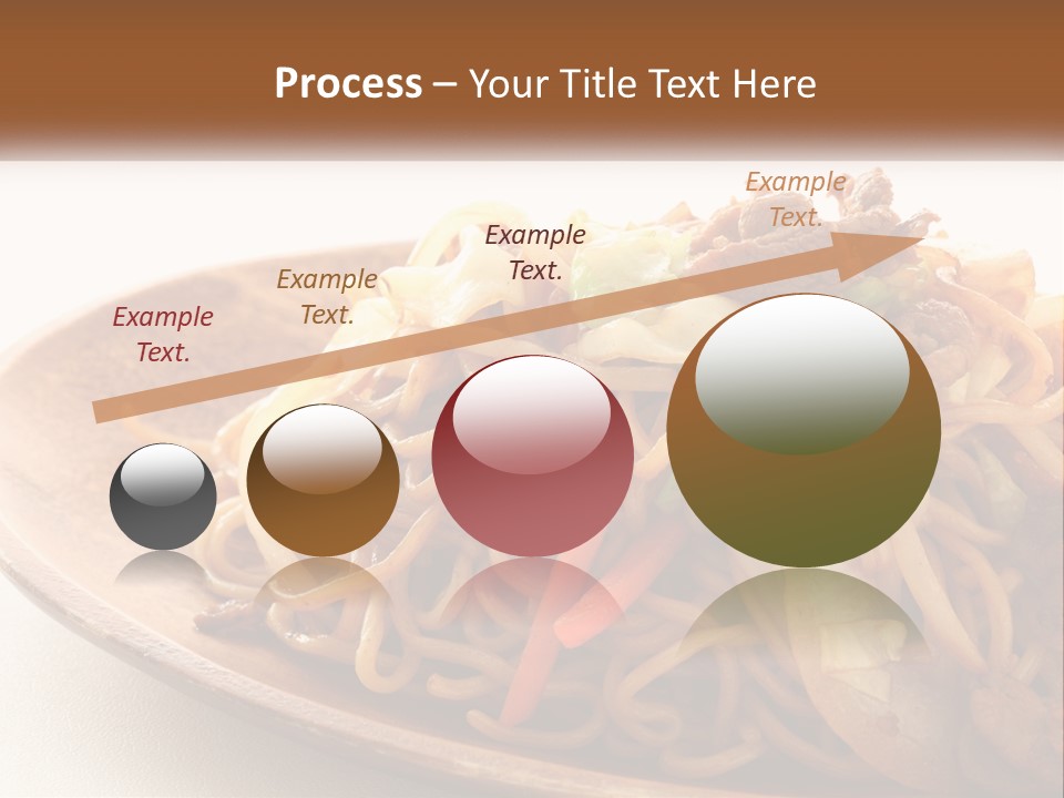A Plate Of Noodles With Meat And Vegetables On It PowerPoint Template