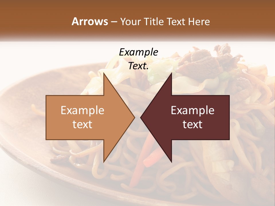 A Plate Of Noodles With Meat And Vegetables On It PowerPoint Template