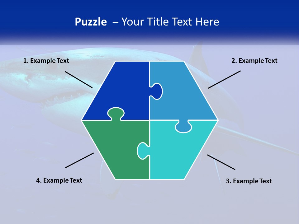 A Great White Shark Swimming In The Blue Water PowerPoint Template