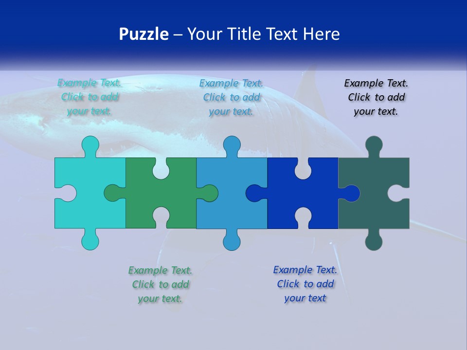 A Great White Shark Swimming In The Blue Water PowerPoint Template