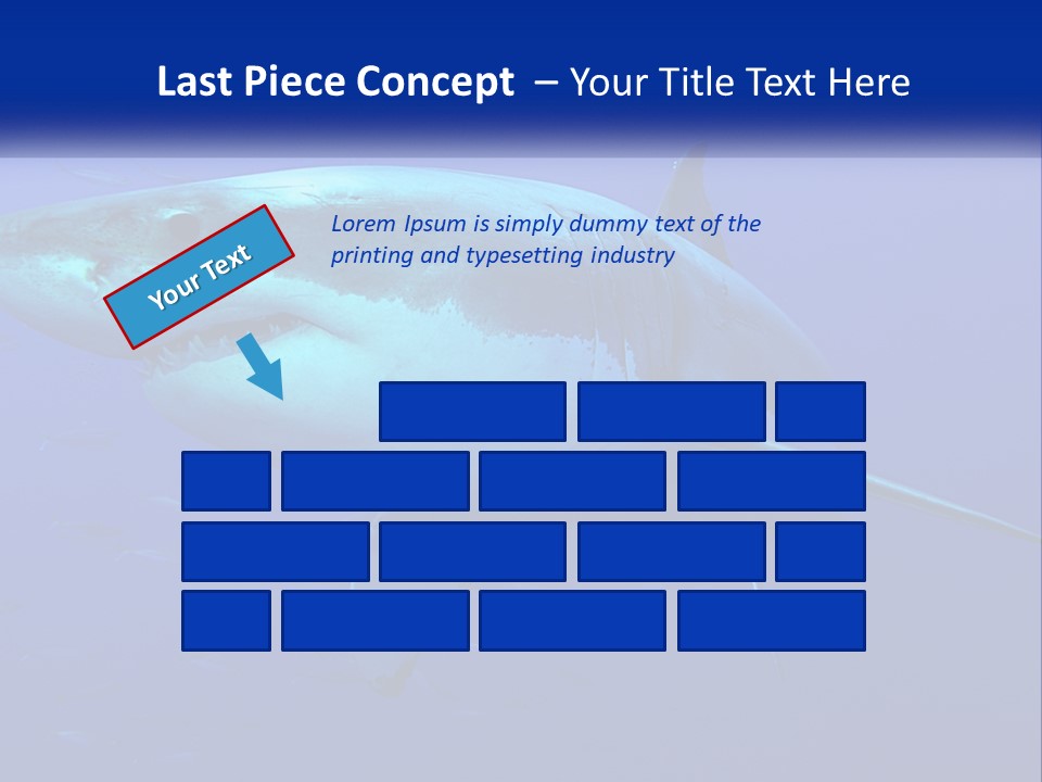 A Great White Shark Swimming In The Blue Water PowerPoint Template