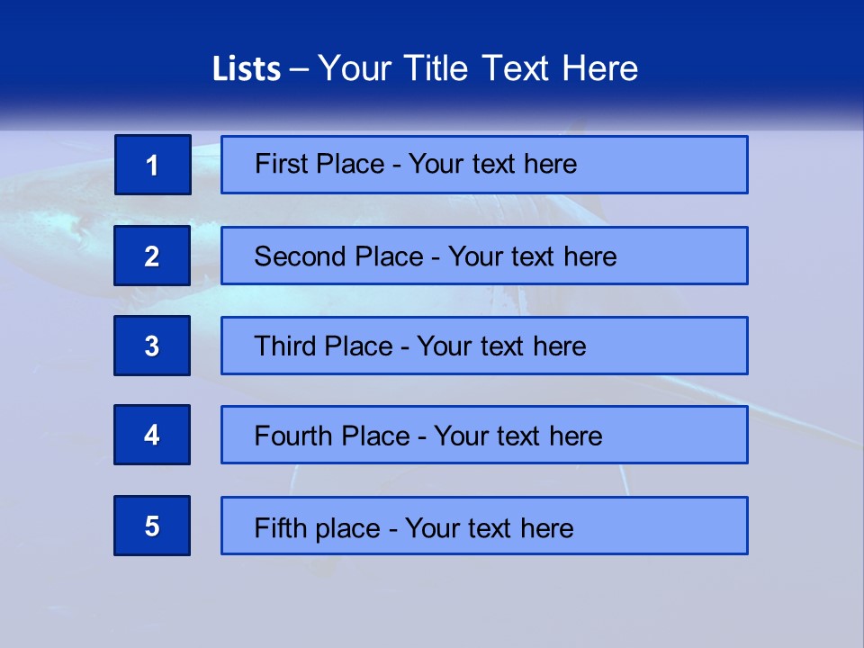 A Great White Shark Swimming In The Blue Water PowerPoint Template