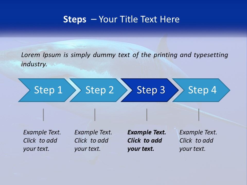A Great White Shark Swimming In The Blue Water PowerPoint Template