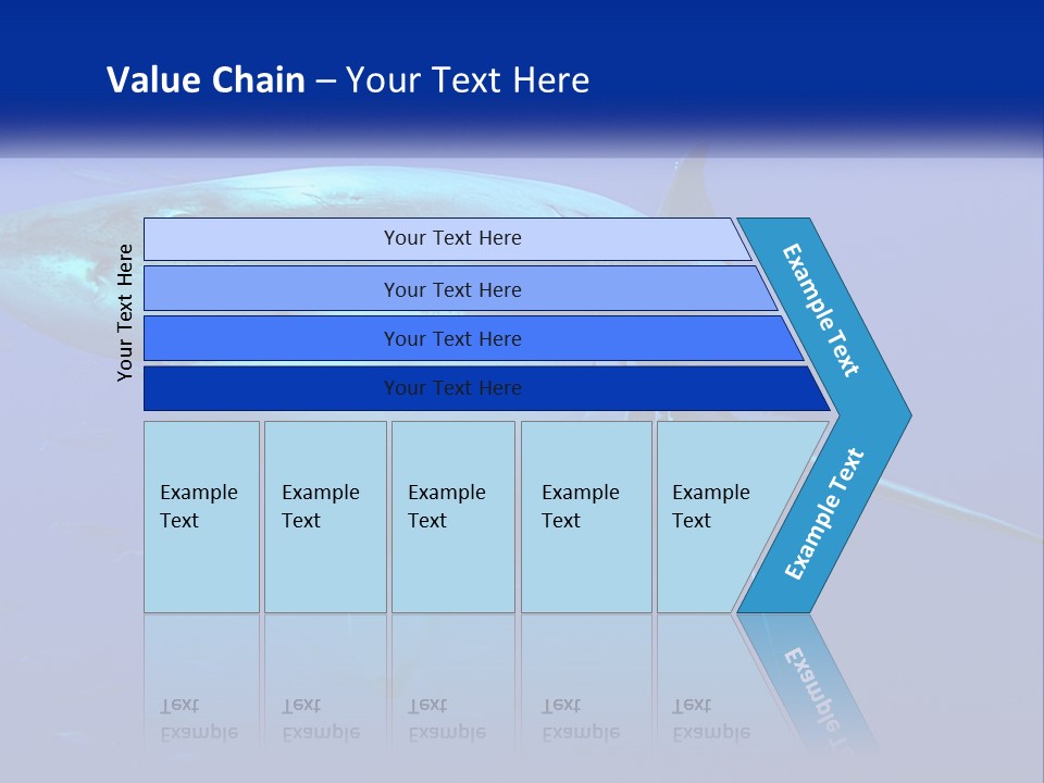 A Great White Shark Swimming In The Blue Water PowerPoint Template