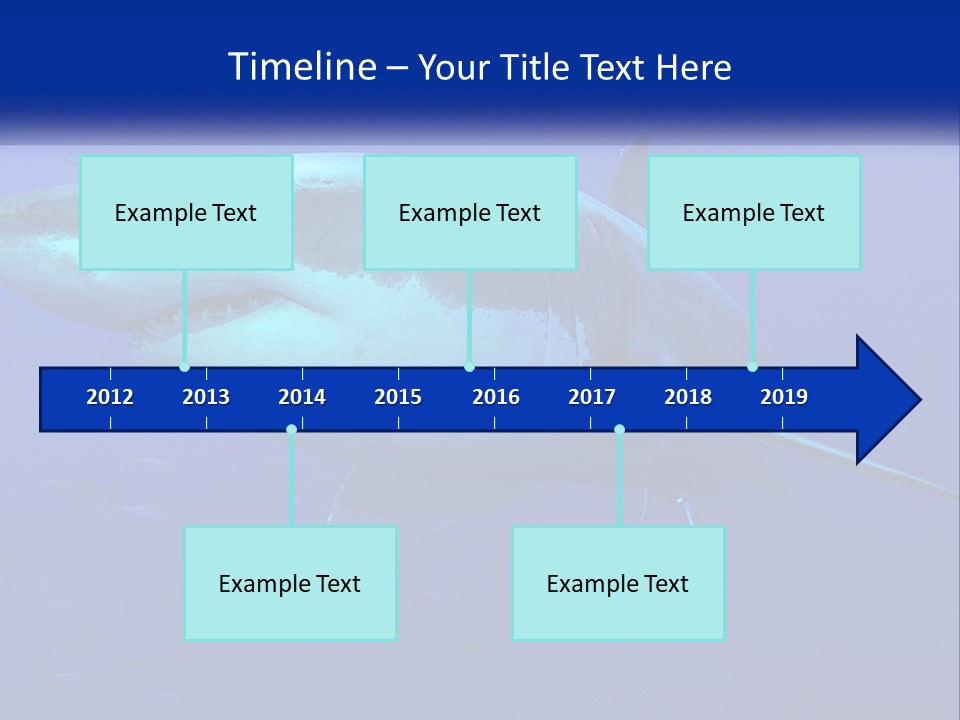 A Great White Shark Swimming In The Blue Water PowerPoint Template