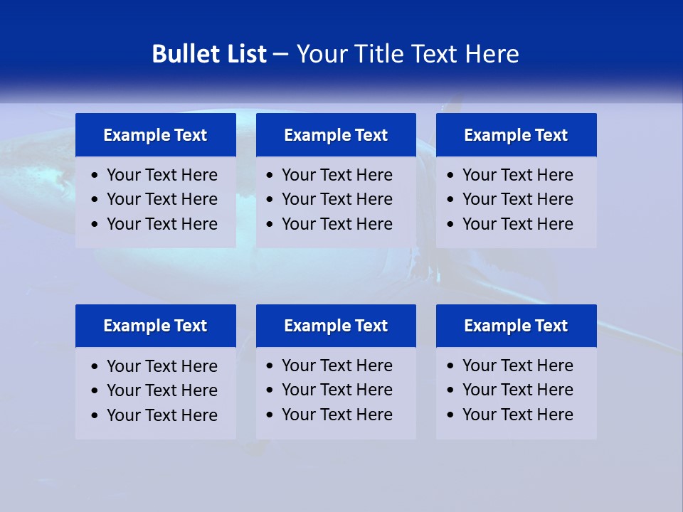 A Great White Shark Swimming In The Blue Water PowerPoint Template