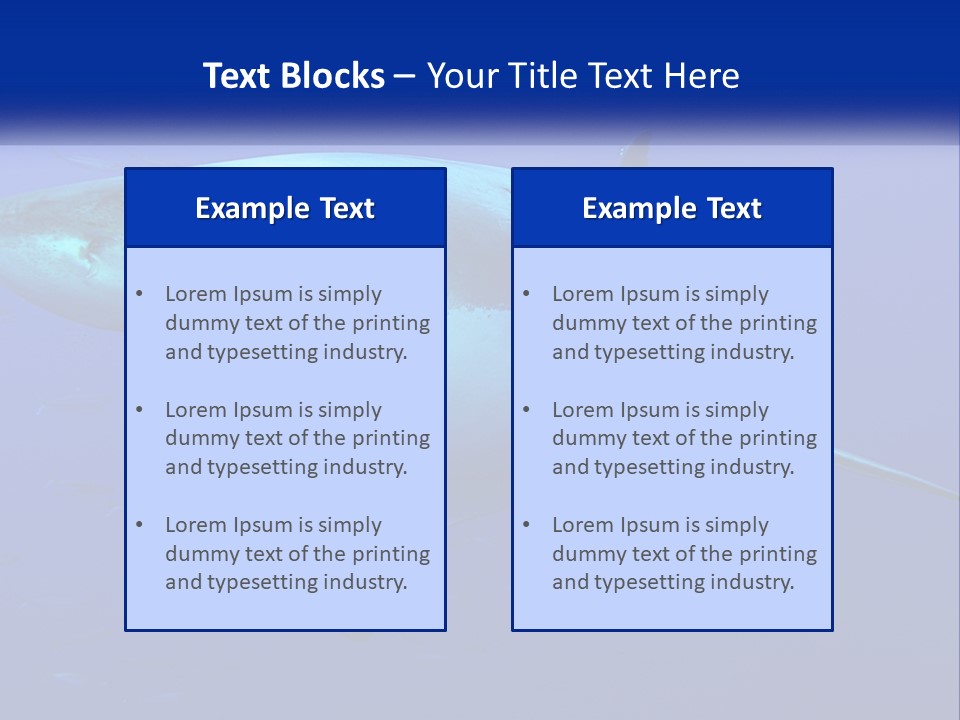 A Great White Shark Swimming In The Blue Water PowerPoint Template