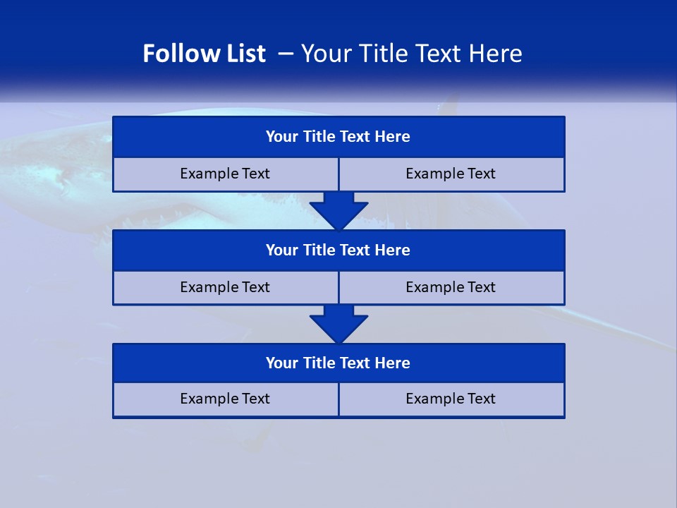 A Great White Shark Swimming In The Blue Water PowerPoint Template