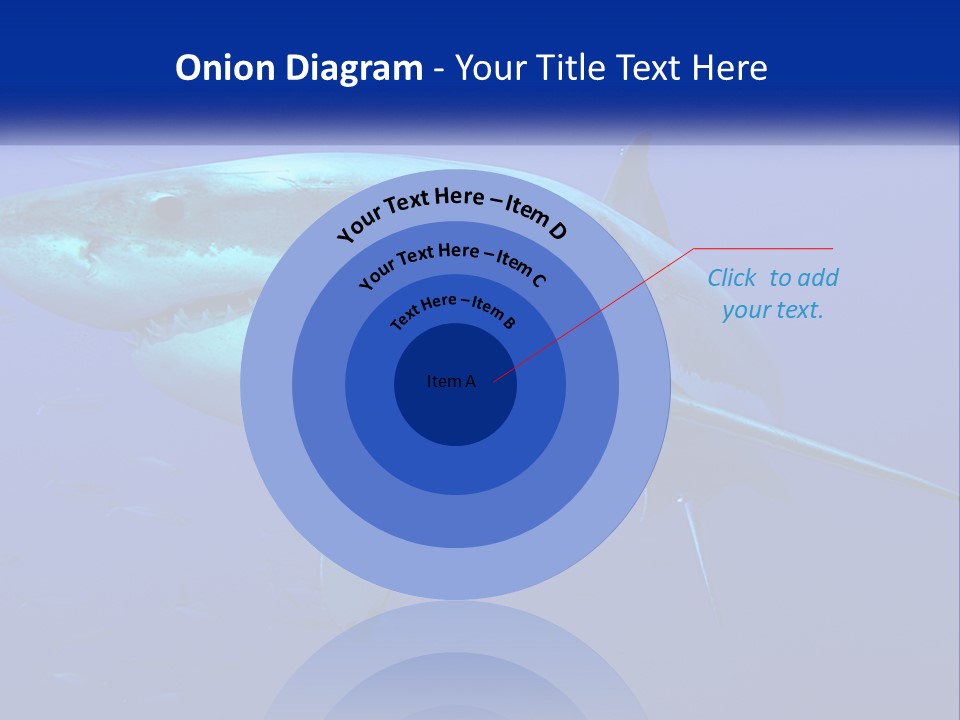 A Great White Shark Swimming In The Blue Water PowerPoint Template