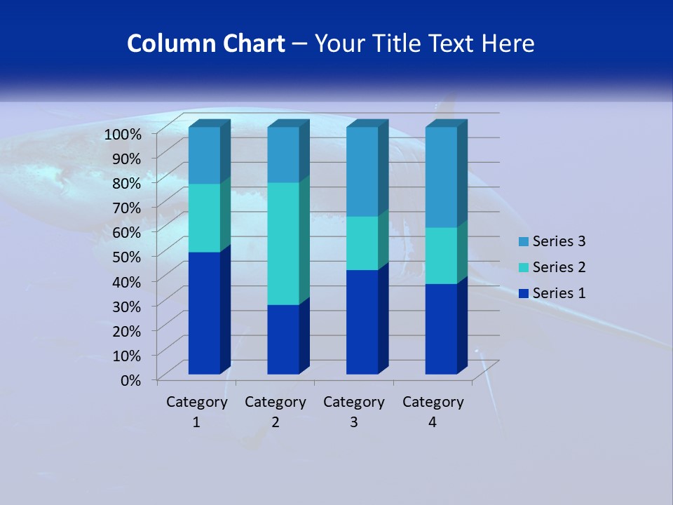 A Great White Shark Swimming In The Blue Water PowerPoint Template