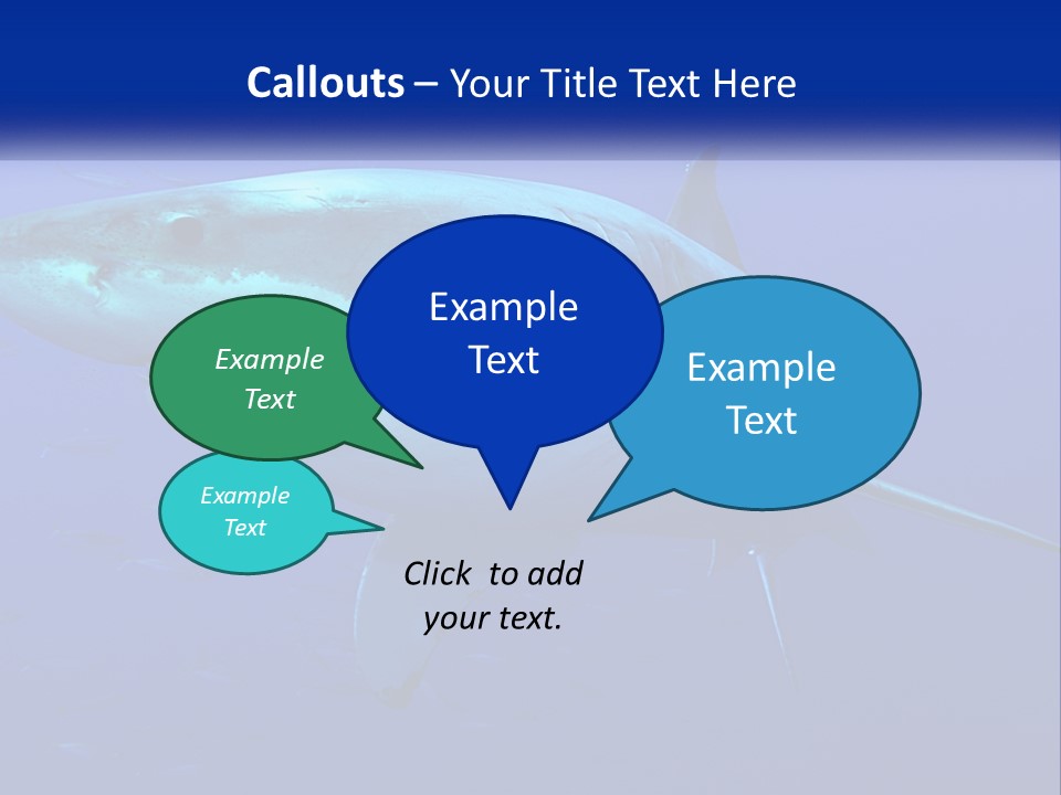 A Great White Shark Swimming In The Blue Water PowerPoint Template