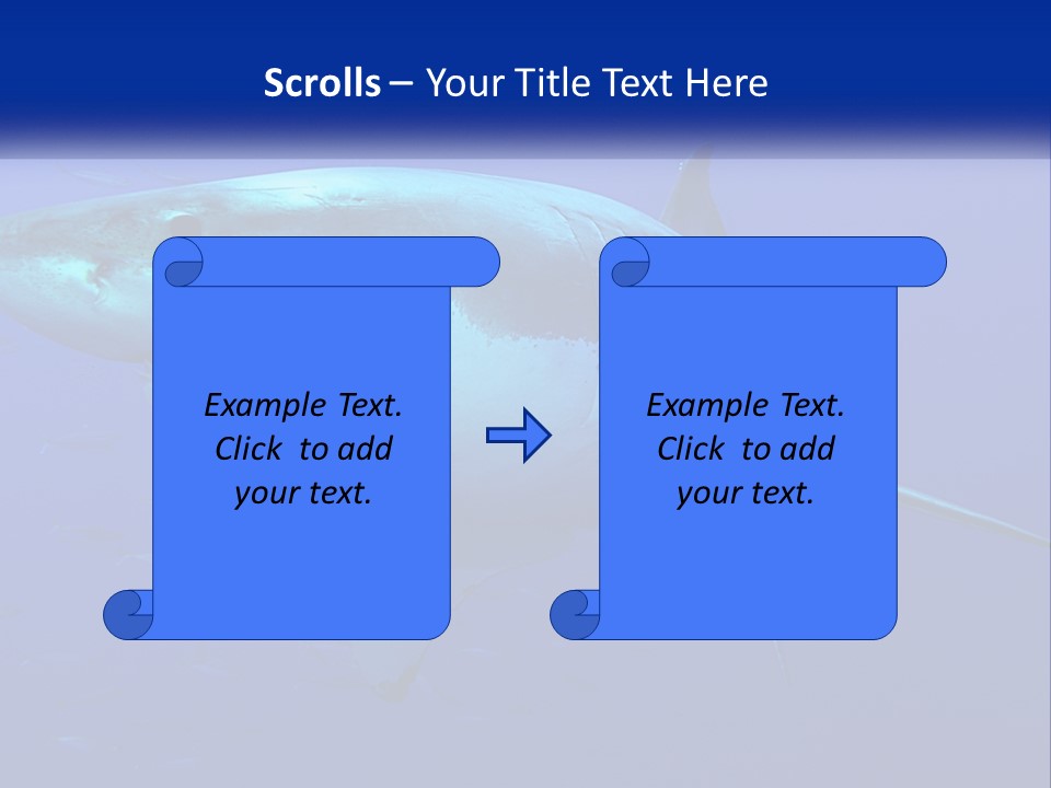 A Great White Shark Swimming In The Blue Water PowerPoint Template