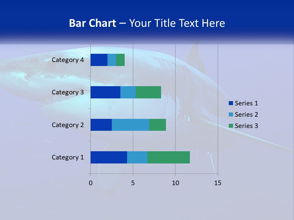 A Great White Shark Swimming In The Blue Water PowerPoint Template