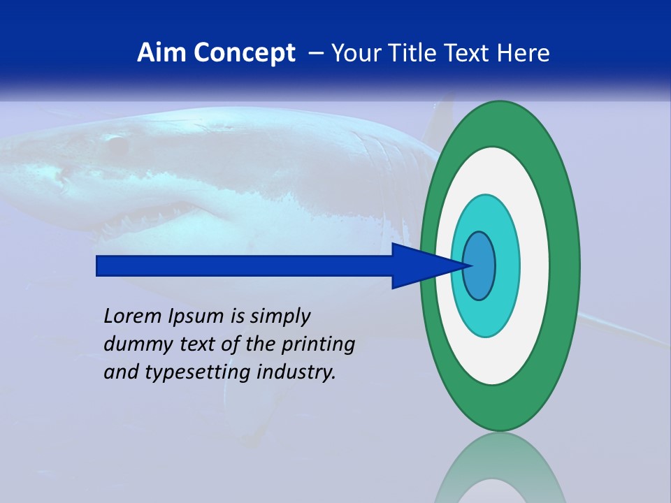 A Great White Shark Swimming In The Blue Water PowerPoint Template